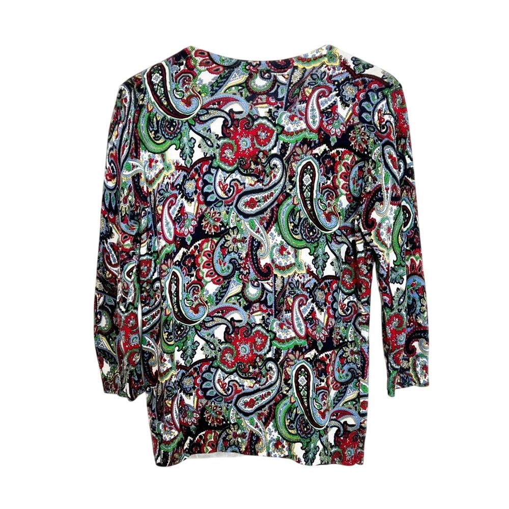 Talbots Medium Button Up Red Blue Multicolor Cott… - image 4